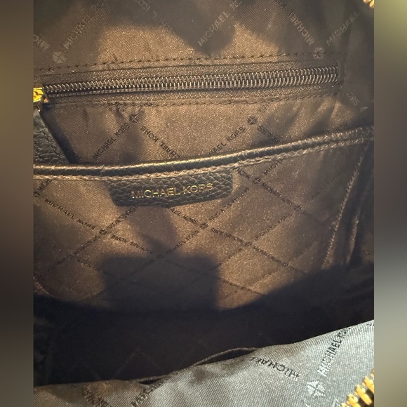 Michael kors black leather backpack with gold studs. Never used. - Picture 5 of 7
